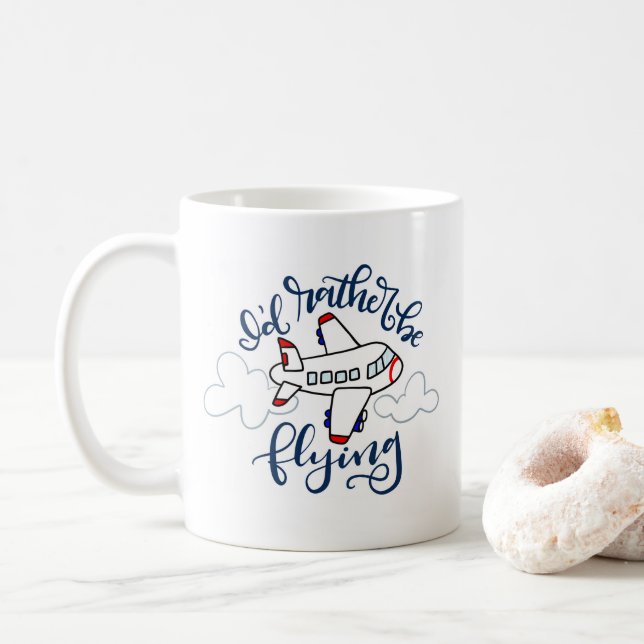Je préférerais voler - mug à la main (Avec donut)