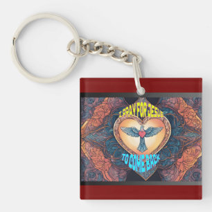 Je Prie Pour...Porte - clé Acrylique