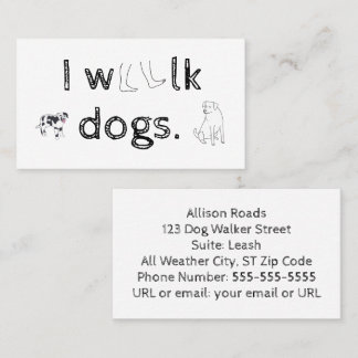 Je promène des chiens, cartes de visite personnali