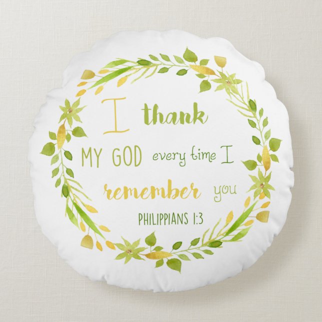 Je remercie Dieu Philippiens Coussin de la Bible c (Devant)
