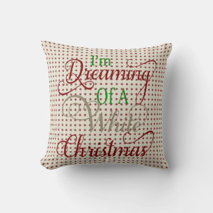 Je rêve d'un Polka Dot Coussin blanc de Noël
