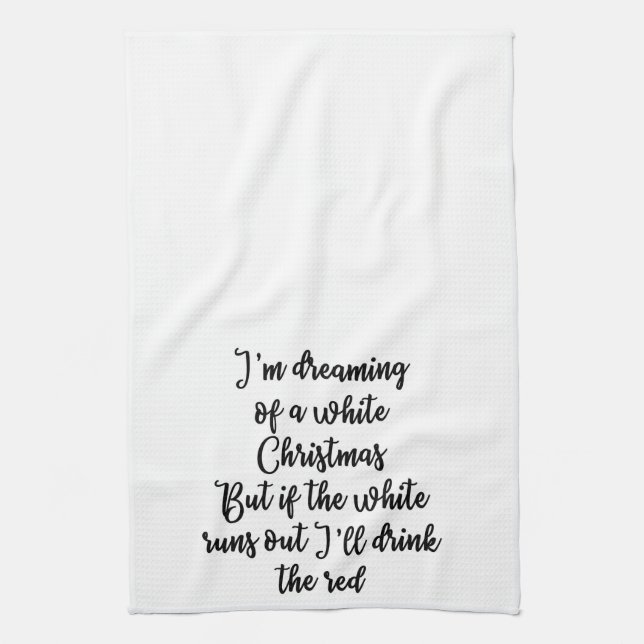 Je rêve d'une serviette de Noël blanc (Vertical)