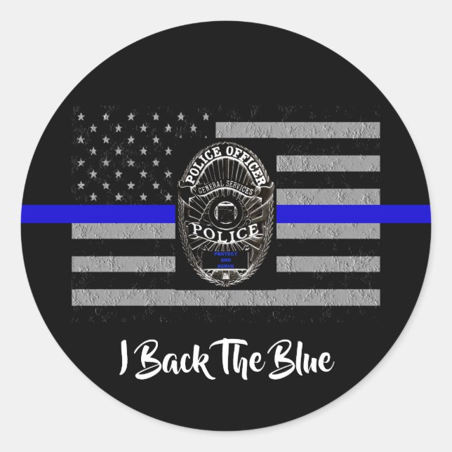 JE REVIENS LE BLEUE SOUTIEN POLICE STICKER (Devant)