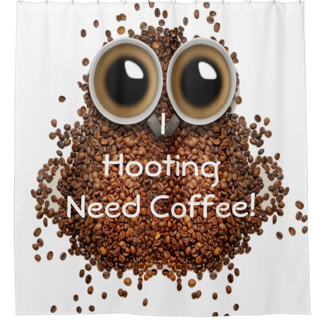 "Je rideau en douche de café de hibou de café (Devant)