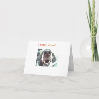 "Je sens le gâteau !" Carte d'anniversaire du nez 