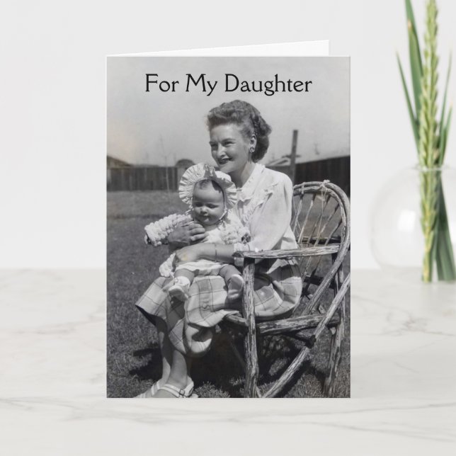 Je souhaite à ma fille sur la carte de fête des mè (Devant)