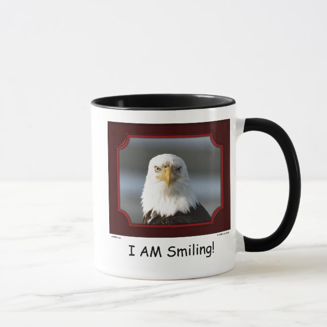 "JE souris !" Tasse d'Eagle chauve (Droite)