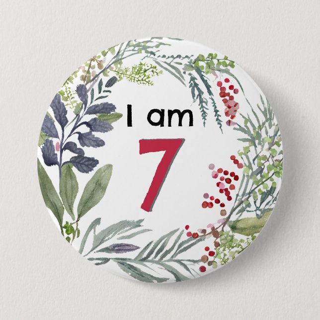 Je Suis 7 Beau Bouton Floral Pretty Pin Badge (Devant)