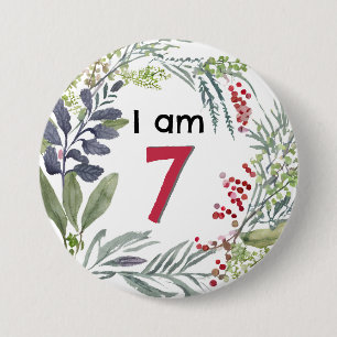 Je Suis 7 Beau Bouton Floral Pretty Pin Badge