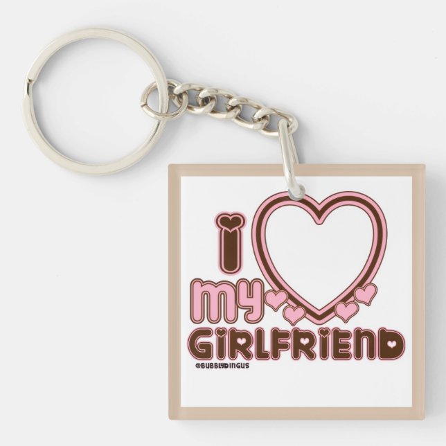 Je suis amoureux de ma petite amie porte-clés pers (Devant)