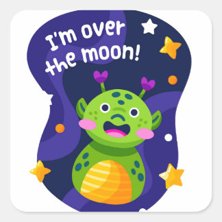 je suis au-dessus du Sticker de lune