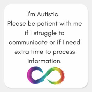 Je suis autistique - Sticker de communication
