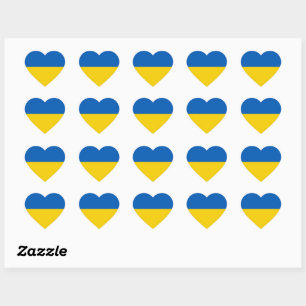 Je suis avec l'Ukraine Custom Heart Stickers Set