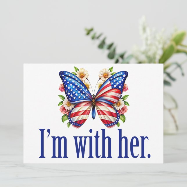 Je suis avec sa jolie carte papillon Kamala Harris (Debout devant)