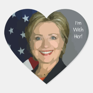 Je suis avec ses stickers Hillary en forme de coeu