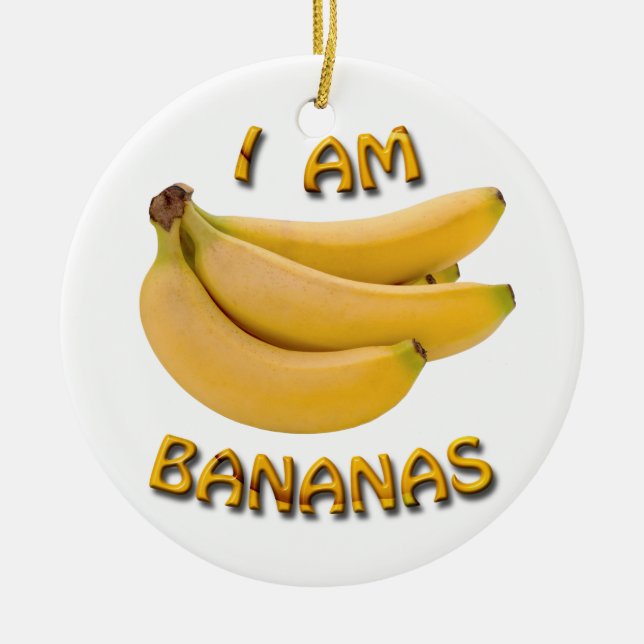 Je Suis Bananes double face ronde ornement de Noël (Devant)