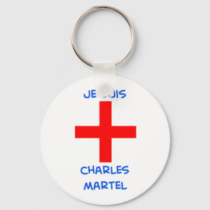 je suis charles martel crusader cross keychain