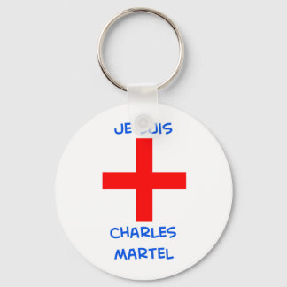 je suis charles martel crusader cross keychain