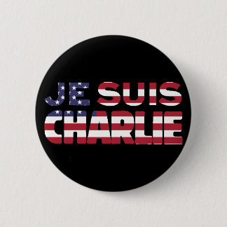 Je Suis Charlie -I am Charlie-Stars and Stripes US 2 Inch Round Button