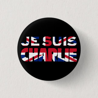 Je Suis Charlie-I am Charlie'-Union Jack UK 1 Inch Round Button
