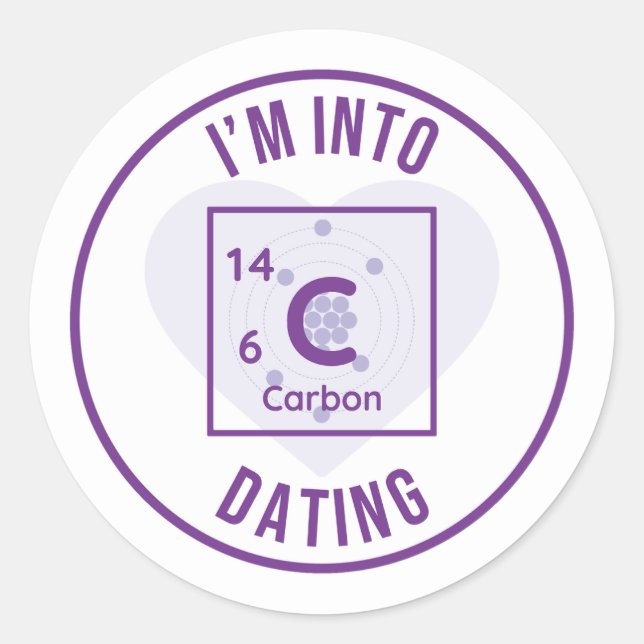 Je suis dans le Sticker rond violet C14-Carbon Dat (Devant)