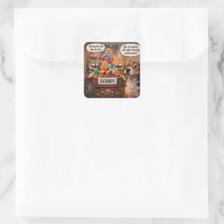 Je suis désolé, autocollants de chat mignon envelo