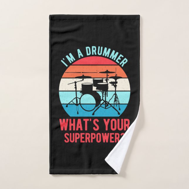 Je Suis Drummer Ce Que Votre Superpuissance (Serviette à main)