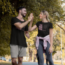 Je Suis En Course Pour Mon Ami Pink Ribbon T-Shirt