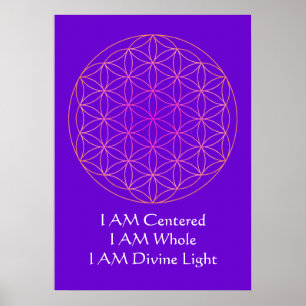Je suis Flower of Life Méditation Poster