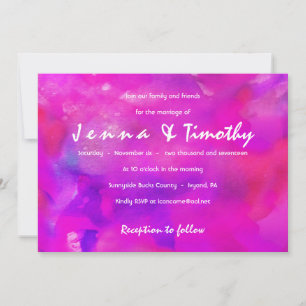 JE SUIS FUSHIA WATERCOLOR Faire-part de mariage