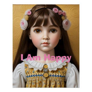 Je Suis Heureux Poster D'Affirmation De Poupée