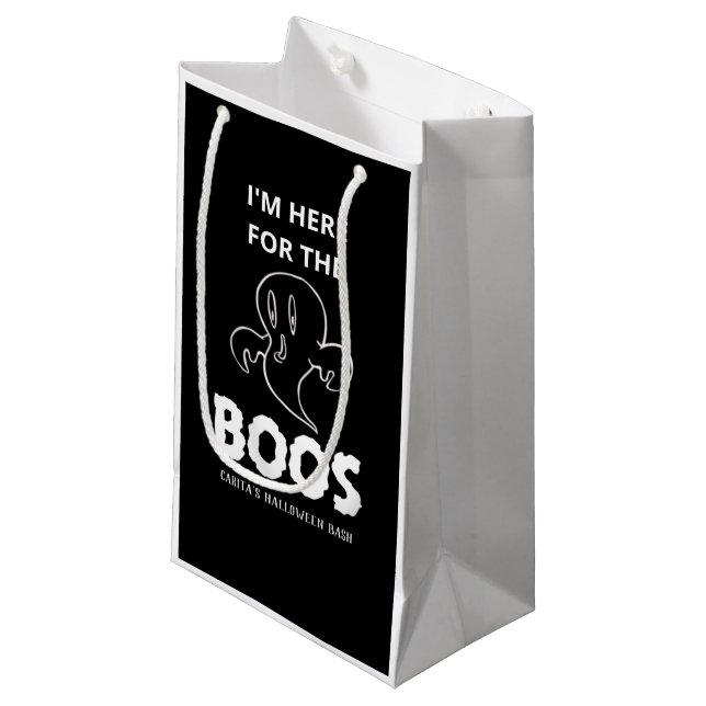 Je suis ici pour le sac cadeau personnalisé Boos (Devant Angle)