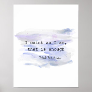 Je suis inspirant poster citation Whitman citation