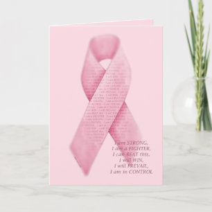 JE SUIS, JE PEUX, JE - carte rose de ruban de