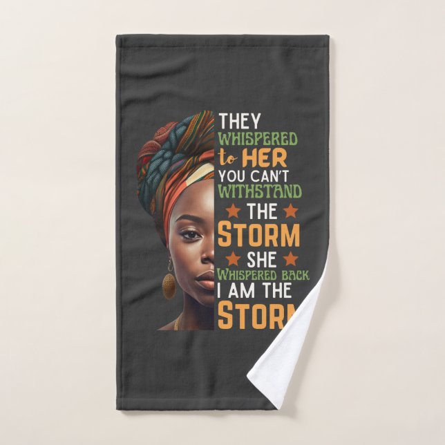 Je Suis La Tempête Qu'Elle A Frappée En Arrière Un (Serviette à main)