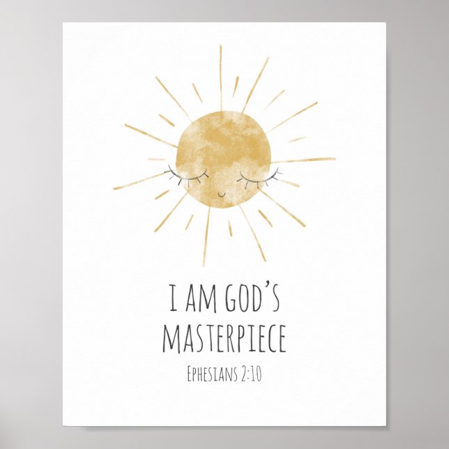 Je suis le Chef-d'œuvre de Dieu Affiche de verset  (Devant)