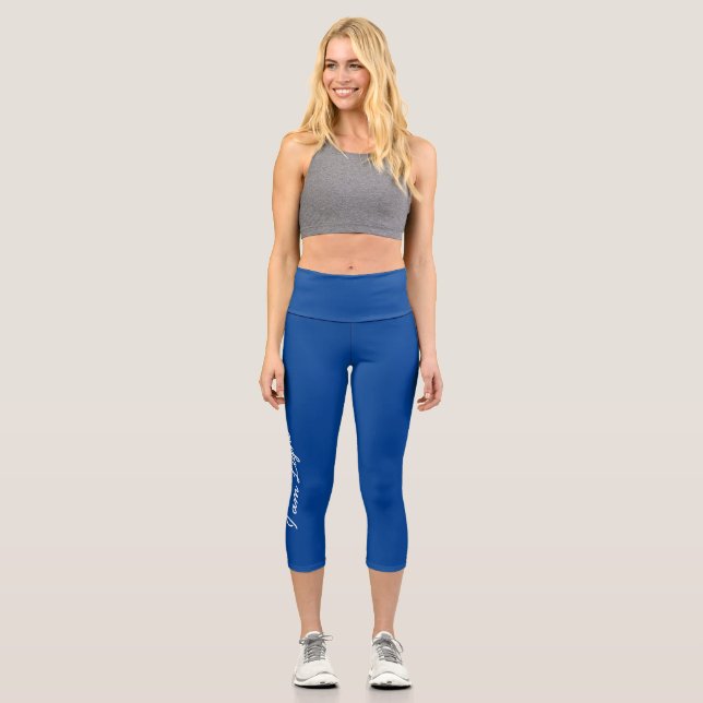 Je suis Léger Bleu Recadré Leggings (Recto)