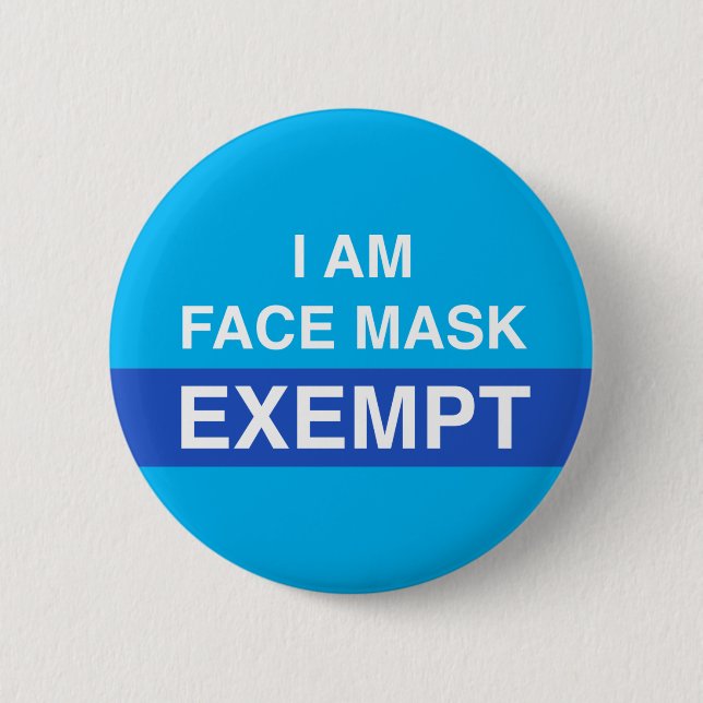 Je Suis Masque Visage Exempté Bouton Pin Badge (Devant)
