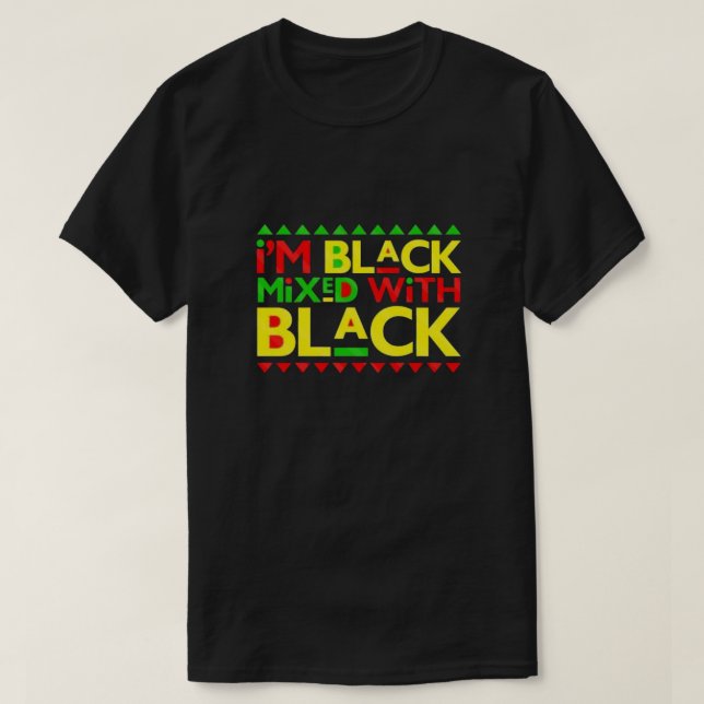 Je suis Noir mélangé avec un T-shirt noir (Design devant)