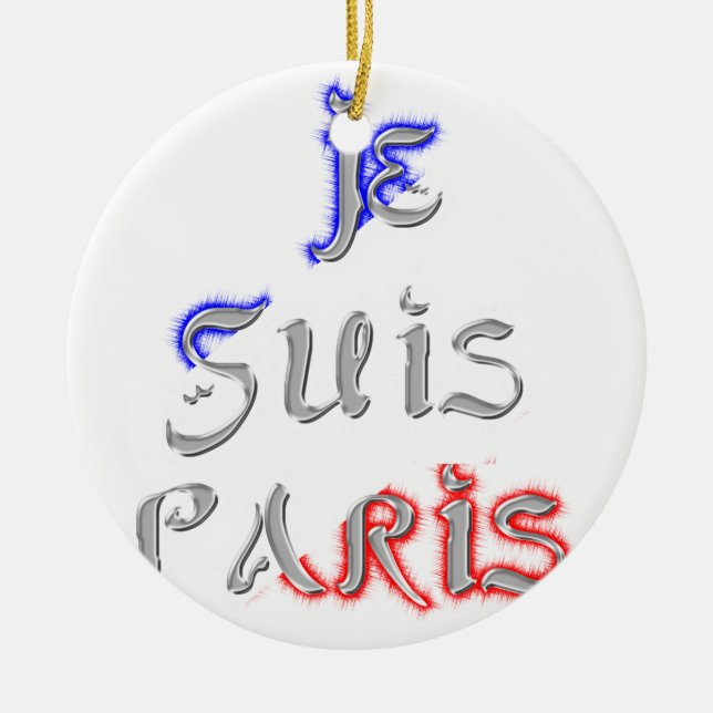 Je Suis Paris Art Print Ceramic Ornament (Front)