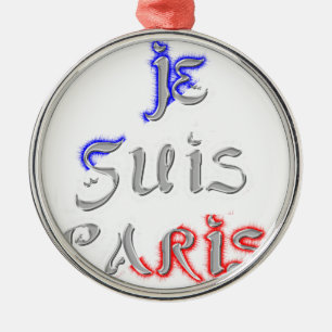 Je Suis Paris Art Print Metal Ornament