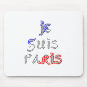 Je Suis Paris I Love Paris Text Art Print Mouse Pad