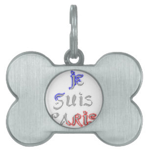 Je Suis Paris I Love Paris Text Art Print Pet Tag