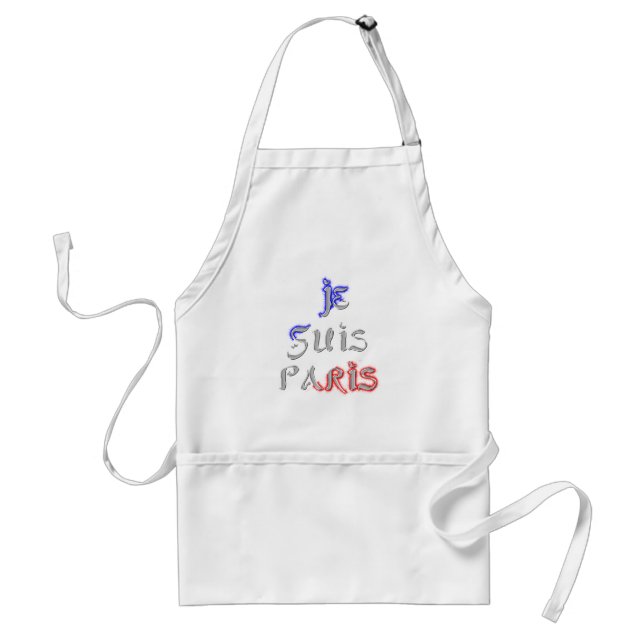 Je Suis Paris I Love Paris Text Art Print Standard Apron (Front)