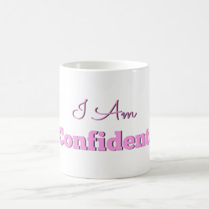 Je suis sûr dans le rose sur la tasse blanche