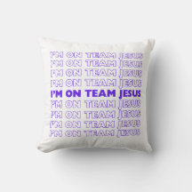 Je suis sur le coussin de l'équipe Jésus