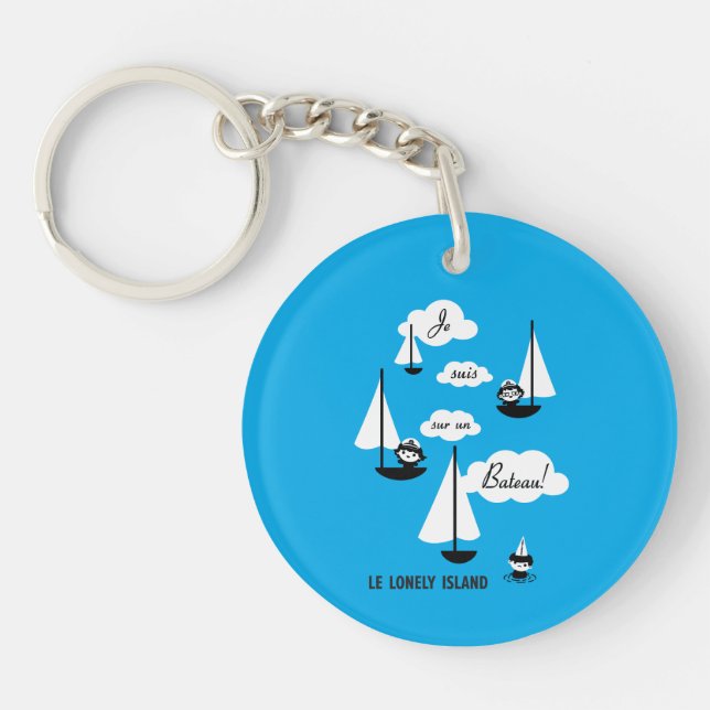 Je suis sur un Bateau! Keychain (Front)