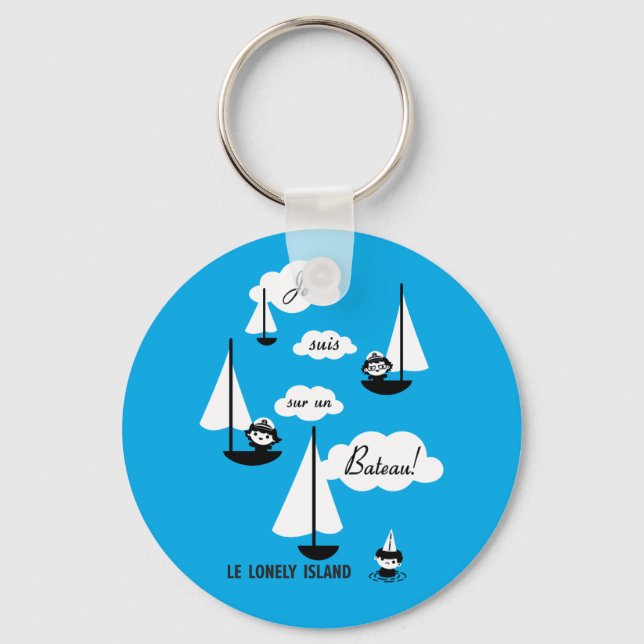 Je suis sur un Bateau! Keychain (Front)