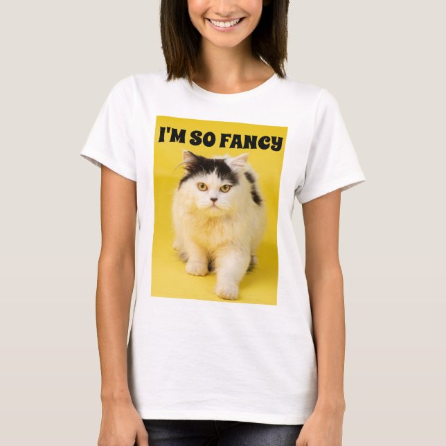 JE SUIS TELLEMENT FANCY CAT T-SHIRTS (Devant)