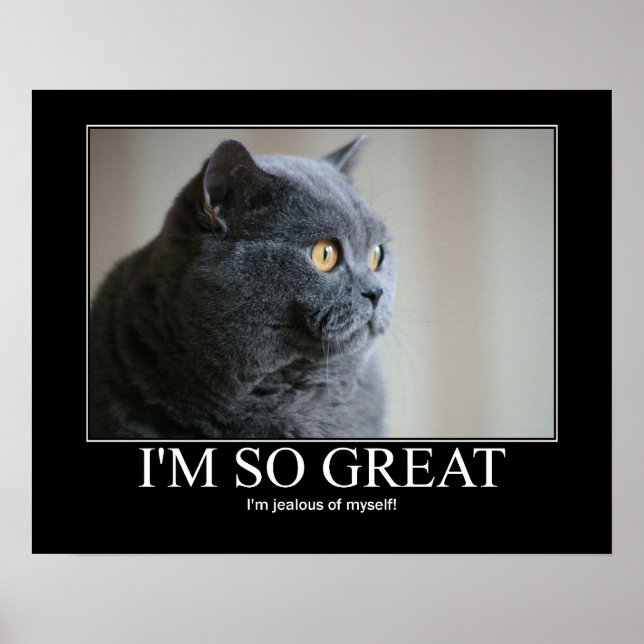 Je suis tellement grand poster d'artisanat de chat (Devant)